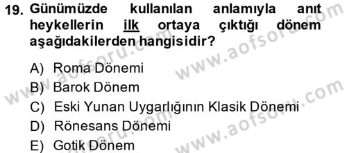 Güzel Sanatlar Dersi 2013 - 2014 Yılı (Vize) Ara Sınav Soruları 19. Soru
