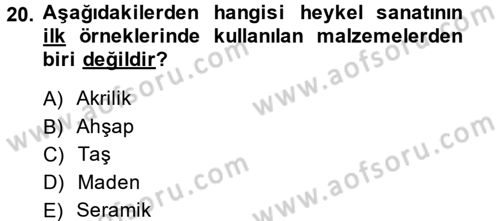 Güzel Sanatlar Dersi 2013 - 2014 Yılı (Vize) Ara Sınav Soruları 20. Soru