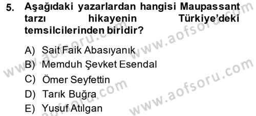 Güzel Sanatlar Dersi 2013 - 2014 Yılı (Vize) Ara Sınav Soruları 5. Soru