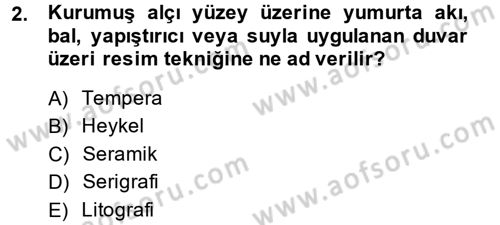 Güzel Sanatlar Dersi 2013 - 2014 Yılı Tek Ders Sınavı 2. Soru