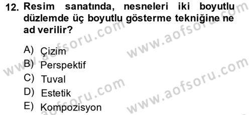 Güzel Sanatlar Dersi 2014 - 2015 Yılı (Vize) Ara Sınavı 12. Soru