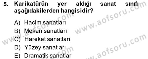 Güzel Sanatlar Dersi 2014 - 2015 Yılı (Vize) Ara Sınavı 5. Soru