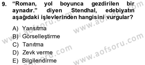 Güzel Sanatlar Dersi 2014 - 2015 Yılı (Vize) Ara Sınavı 9. Soru