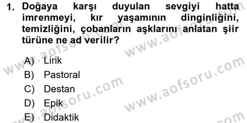 Güzel Sanatlar Dersi 2015 - 2016 Yılı (Vize) Ara Sınav Soruları 1. Soru