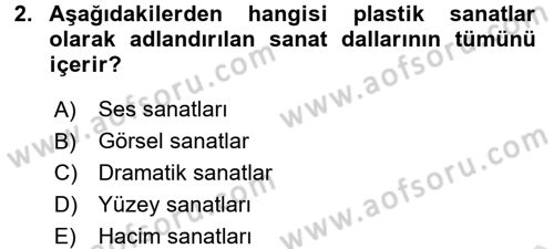 Güzel Sanatlar Dersi 2015 - 2016 Yılı (Final) Dönem Sonu Sınav Soruları 2. Soru