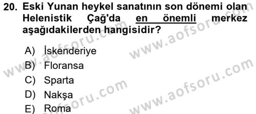 Güzel Sanatlar Dersi 2015 - 2016 Yılı (Final) Dönem Sonu Sınav Soruları 20. Soru