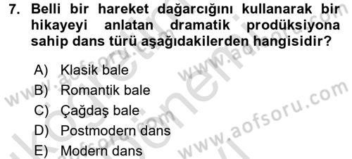 Güzel Sanatlar Dersi 2015 - 2016 Yılı (Final) Dönem Sonu Sınav Soruları 7. Soru