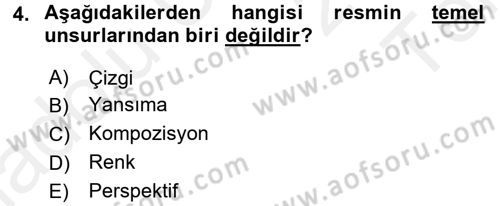 Güzel Sanatlar Dersi 2015 - 2016 Yılı Tek Ders Sınav Soruları 4. Soru