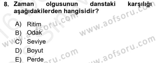 Güzel Sanatlar Dersi 2015 - 2016 Yılı Tek Ders Sınav Soruları 8. Soru