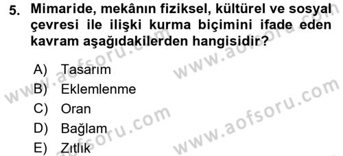 Güzel Sanatlar Dersi 2016 - 2017 Yılı 3 Ders Sınavı 5. Soru