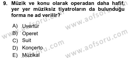 Güzel Sanatlar Dersi 2016 - 2017 Yılı 3 Ders Sınavı 9. Soru