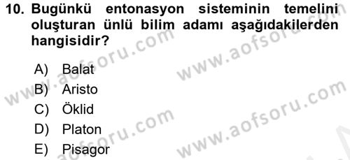 Güzel Sanatlar Dersi 2018 - 2019 Yılı (Vize) Ara Sınav Soruları 10. Soru