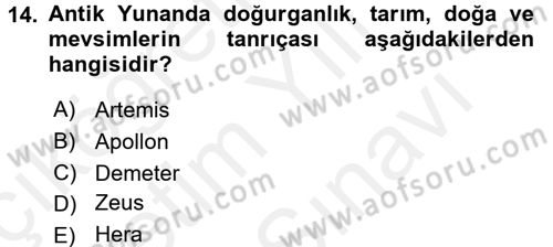 Güzel Sanatlar Dersi 2018 - 2019 Yılı (Vize) Ara Sınav Soruları 14. Soru