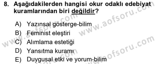 Güzel Sanatlar Dersi 2018 - 2019 Yılı (Vize) Ara Sınav Soruları 8. Soru