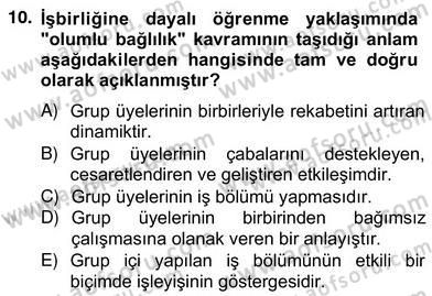Görsel Sanatlar Eğitimi Dersi 2012 - 2013 Yılı (Vize) Ara Sınav Soruları 10. Soru