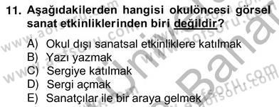 Görsel Sanatlar Eğitimi Dersi 2012 - 2013 Yılı (Vize) Ara Sınav Soruları 11. Soru