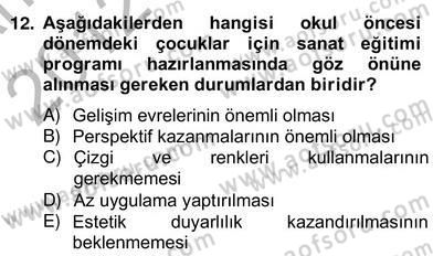 Görsel Sanatlar Eğitimi Dersi 2012 - 2013 Yılı (Vize) Ara Sınav Soruları 12. Soru
