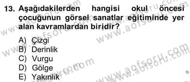 Görsel Sanatlar Eğitimi Dersi 2012 - 2013 Yılı (Vize) Ara Sınav Soruları 13. Soru