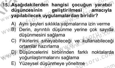 Görsel Sanatlar Eğitimi Dersi 2012 - 2013 Yılı (Vize) Ara Sınav Soruları 15. Soru