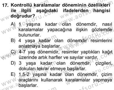 Görsel Sanatlar Eğitimi Dersi 2012 - 2013 Yılı (Vize) Ara Sınav Soruları 17. Soru