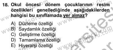 Görsel Sanatlar Eğitimi Dersi 2012 - 2013 Yılı (Vize) Ara Sınav Soruları 18. Soru