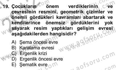 Görsel Sanatlar Eğitimi Dersi 2012 - 2013 Yılı (Vize) Ara Sınav Soruları 19. Soru
