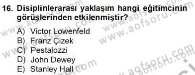 Görsel Sanatlar Eğitimi Dersi 2012 - 2013 Yılı (Final) Dönem Sonu Sınav Soruları 16. Soru
