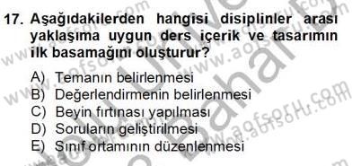 Görsel Sanatlar Eğitimi Dersi 2012 - 2013 Yılı (Final) Dönem Sonu Sınav Soruları 17. Soru