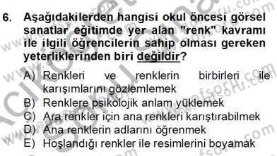 Görsel Sanatlar Eğitimi Dersi 2012 - 2013 Yılı (Final) Dönem Sonu Sınav Soruları 6. Soru