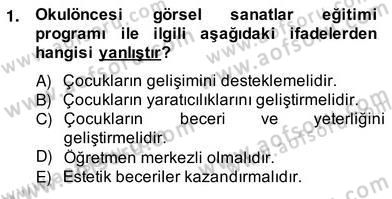 Görsel Sanatlar Eğitimi Dersi 2013 - 2014 Yılı (Vize) Ara Sınavı 1. Soru