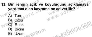 Görsel Sanatlar Eğitimi Dersi 2013 - 2014 Yılı (Vize) Ara Sınavı 13. Soru