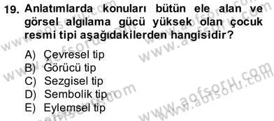 Görsel Sanatlar Eğitimi Dersi 2013 - 2014 Yılı (Vize) Ara Sınavı 19. Soru