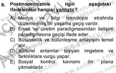 Görsel Sanatlar Eğitimi Dersi 2013 - 2014 Yılı (Vize) Ara Sınavı 8. Soru