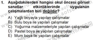 Görsel Sanatlar Eğitimi Dersi 2013 - 2014 Yılı Tek Ders Sınav Soruları 1. Soru
