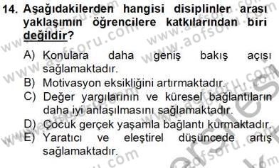 Görsel Sanatlar Eğitimi Dersi 2013 - 2014 Yılı Tek Ders Sınav Soruları 14. Soru