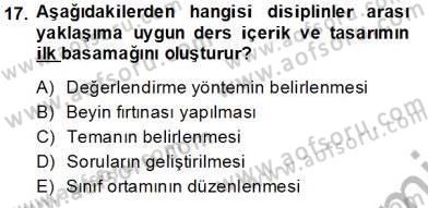 Görsel Sanatlar Eğitimi Dersi 2013 - 2014 Yılı Tek Ders Sınav Soruları 17. Soru