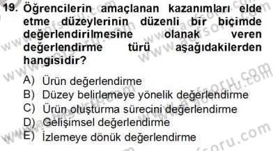 Görsel Sanatlar Eğitimi Dersi 2013 - 2014 Yılı Tek Ders Sınav Soruları 19. Soru
