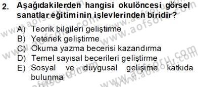 Görsel Sanatlar Eğitimi Dersi 2013 - 2014 Yılı Tek Ders Sınav Soruları 2. Soru