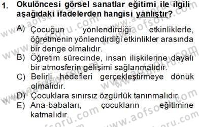 Görsel Sanatlar Eğitimi Dersi 2014 - 2015 Yılı (Vize) Ara Sınav Soruları 1. Soru