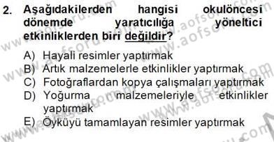 Görsel Sanatlar Eğitimi Dersi 2014 - 2015 Yılı (Vize) Ara Sınav Soruları 2. Soru