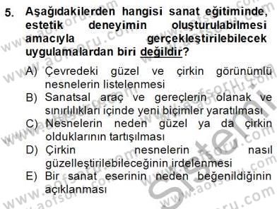 Görsel Sanatlar Eğitimi Dersi 2014 - 2015 Yılı (Vize) Ara Sınav Soruları 5. Soru