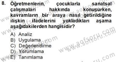 Görsel Sanatlar Eğitimi Dersi 2014 - 2015 Yılı (Vize) Ara Sınav Soruları 8. Soru