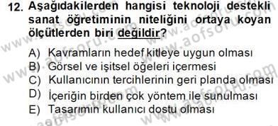Görsel Sanatlar Eğitimi Dersi 2014 - 2015 Yılı (Final) Dönem Sonu Sınav Soruları 12. Soru