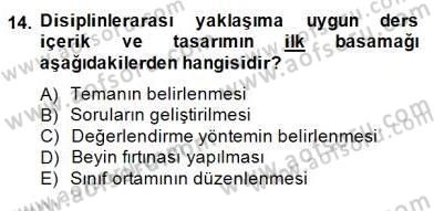Görsel Sanatlar Eğitimi Dersi 2014 - 2015 Yılı (Final) Dönem Sonu Sınav Soruları 14. Soru