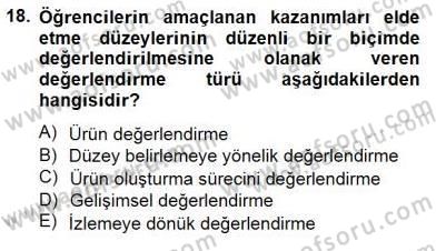 Görsel Sanatlar Eğitimi Dersi 2014 - 2015 Yılı (Final) Dönem Sonu Sınav Soruları 18. Soru