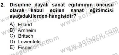 Görsel Sanatlar Eğitimi Dersi 2014 - 2015 Yılı (Final) Dönem Sonu Sınav Soruları 2. Soru