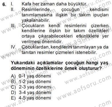 Görsel Sanatlar Eğitimi Dersi 2014 - 2015 Yılı (Final) Dönem Sonu Sınav Soruları 6. Soru