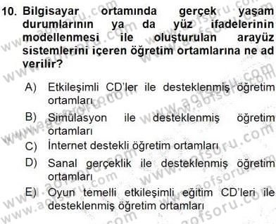 Görsel Sanatlar Eğitimi Dersi 2015 - 2016 Yılı (Final) Dönem Sonu Sınavı 10. Soru