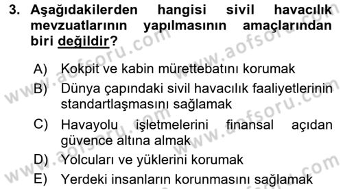 Havacılık Terminolojisi Dersi 2021 - 2022 Yılı (Vize) Ara Sınav Soruları 3. Soru