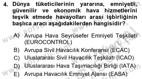 Havacılık Terminolojisi Dersi 2021 - 2022 Yılı (Vize) Ara Sınav Soruları 4. Soru